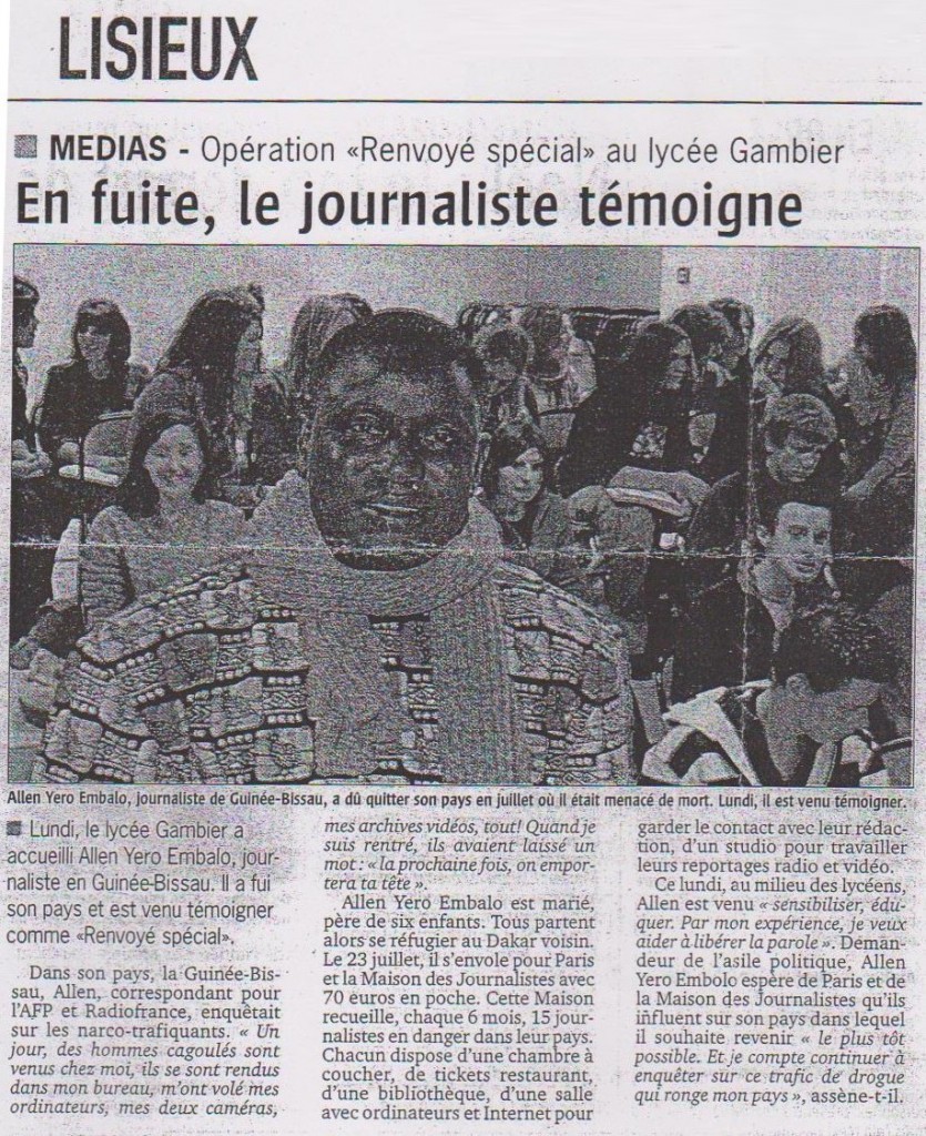 En fuite, le journaliste témoigne (Le Pays d'Auge, le 16 nov. 2007)